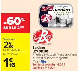 Carrefour LES DIEUX Sardines offre