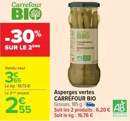 Carrefour Asperges vertes carrefour bio offre
