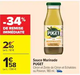 Carrefour PUGET Sauce Marinade offre