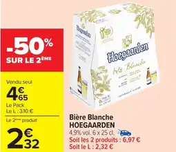 Carrefour HOEGAARDEN Bière Blanche offre