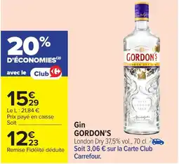 Carrefour GORDON'S Gin offre
