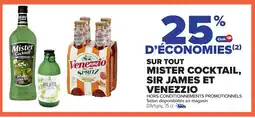 Carrefour Sur tout mister cocktail, sir james et venezzio offre