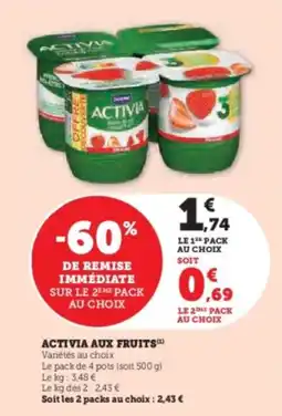 Super U Activia aux fruits offre