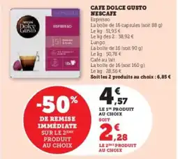 Super U Cafe dolce gusto nescafe offre
