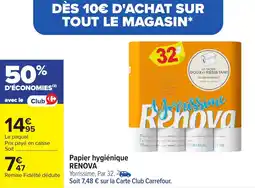 Carrefour RENOVA Papier hygiénique offre
