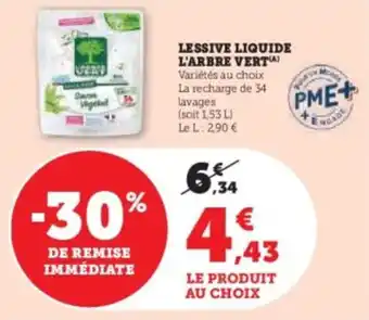 Super U Lessive liquide l'arbre vert offre