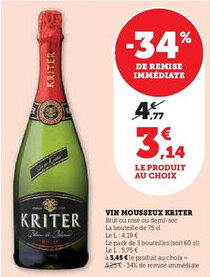 Super U Vin mousseux kriter offre