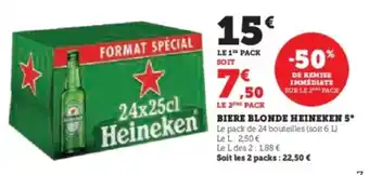 Super U Biere blonde heineken 5° offre