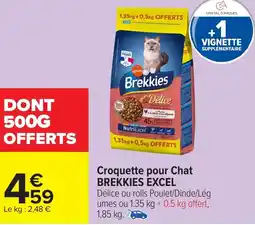 Carrefour BREKKIES EXCEL Croquette pour Chat offre