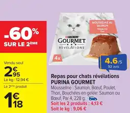 Carrefour PURINA GOURMET Repas pour chats révélations offre