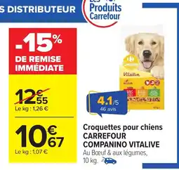 Carrefour VITALIVE Croquettes pour chiens carrefour companino offre