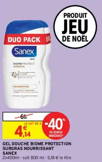 Intermarché Hyper Gel douche biome protection sugras nourrissant sanex offre