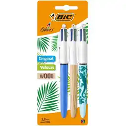 Carrefour BIC 3 stylos-bille 4 couleurs offre