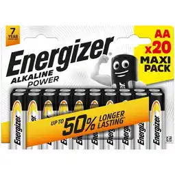 Carrefour Market ENERGIZER Lot de 20 piles alcalines Power AA/LR6 offre