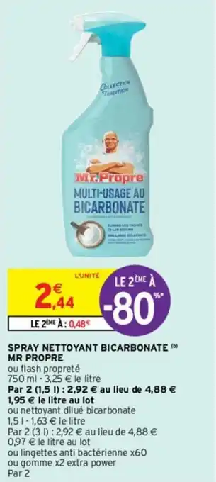 Intermarché Hyper Spray nettoyant bicarbonate mr propre offre