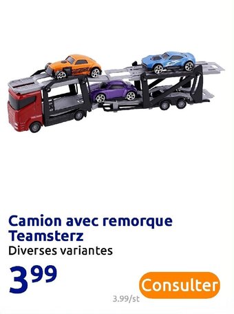 Action Camion avec remorque teamsterz offre