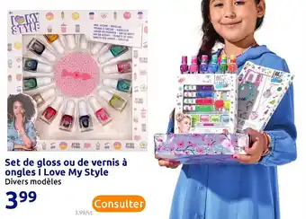 Action Set de gloss ou de vernis à ongles i love my style offre