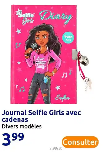 Action Journal selfie girls avec cadenas offre
