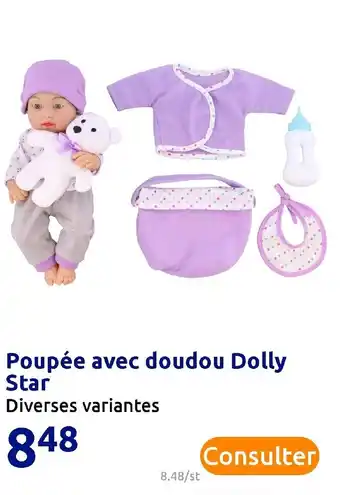 Action Poupée avec doudou dolly star offre
