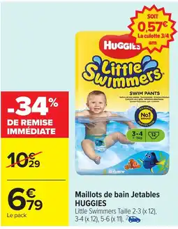Carrefour HUGGIES Maillots de bain Jetables offre