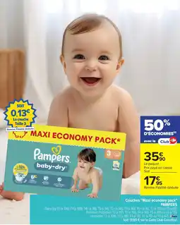 Carrefour PAMPERS Couches "Maxi economy pack" offre
