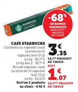 Super U Cafe starbucks offre