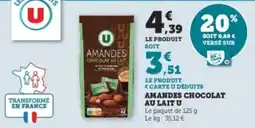 Super U Amandes chocolat au lait u offre