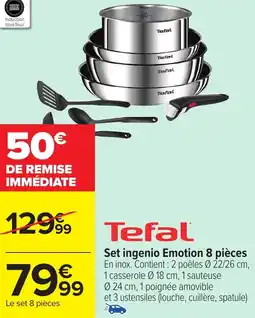 Carrefour TEFAL Set ingenio Emotion 8 pièces offre