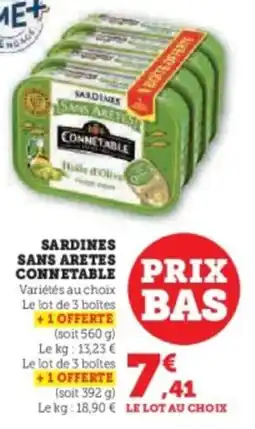 Super U Sardines sans aretes connetable offre