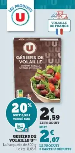 Super U Gesiers de volaille u offre