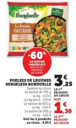 Super U Poelees de legumes surgelees bonduelle offre