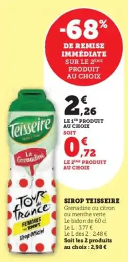 Super U Sirop teisseire offre