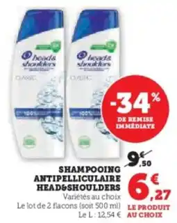 Super U Shampooing antipelliculaire head&shoulders offre