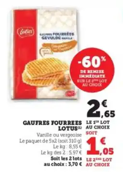 Super U Gaufres fourrees lotus offre