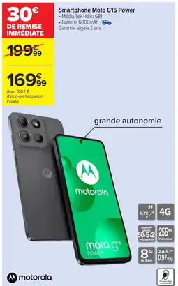 Carrefour MOTOROLA Smartphone Moto G15 Power offre