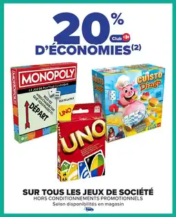Carrefour Sur tous les jeux de société offre