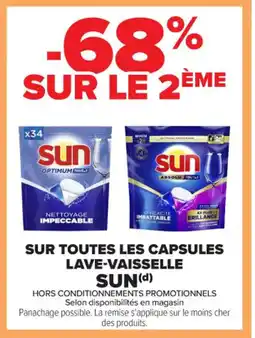 Carrefour Contact SUN Sur toutes les capsules lave-vaisselle offre