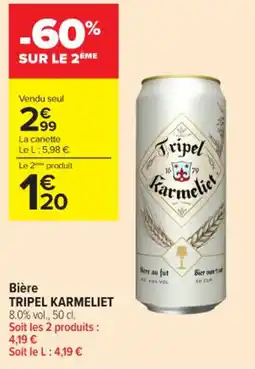 Carrefour Contact TRIPEL KARMELIET Bière offre