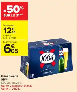 Carrefour Contact 1664 Bière blonde offre