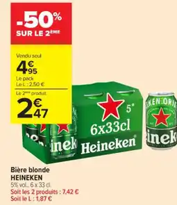 Carrefour Contact HEINEKEN Bière blonde offre