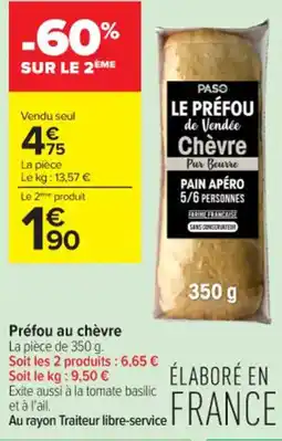 Carrefour Contact Préfou au chèvre offre