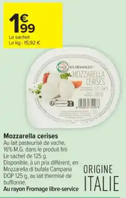 Carrefour Contact Mozzarella cerises offre