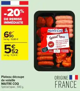 Carrefour Contact MAITRE COQ Plateau découpe de volaille offre