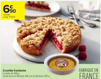 Carrefour Contact Crumble framboise offre