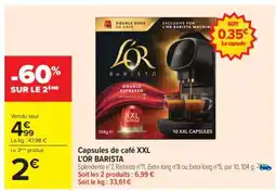 Carrefour Capsules de café XXL L'OR BARISTA offre