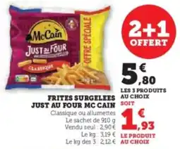 U Express Frites surgelees just au four mc cain offre