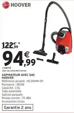 Intermarché Hyper HOOVER Aspirateur avec sac offre