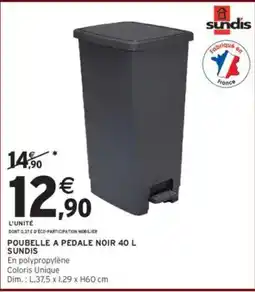 Intermarché Hyper SUNDIS Poubelle a pedale noir offre