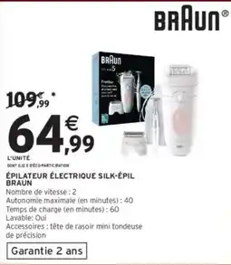 Intermarché Hyper BRAUN Épilateur électrique silk-épil offre