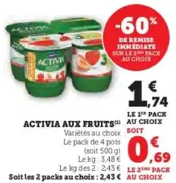 U Express Activia aux fruits offre
